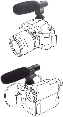 Polaroid Pro Video Condenser Microphon Microphone עבור Panasonic Lumix DMC-G1, DMC-GH1, DMC-L10, DMC-GF1, DMC-GF2,