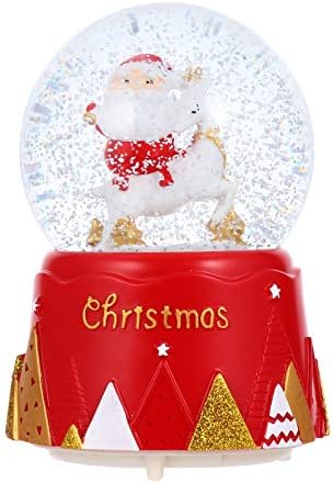 1 pc קופסת מוסיקה של קריסטל חג המולד עיצוב שולחן כדורי תאורת שלג ללא קישוטים לחג המולד של סוללה