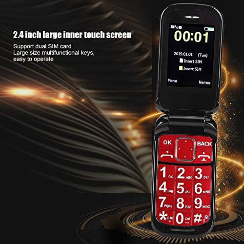 DPOFIRS 2G טלפון סלולרי בכיר לא נעול עם תצוגה בגודל 2.4 אינץ 'וניתוח קול מלא, טלפון סלולרי בסיסי בכיר לקשישים,