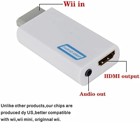 HGVVNM WII לממיר HDMI מלא HD 1080P WII 2 3.5 ממ שמע עבור צג צג HDTV למחשב למתאם
