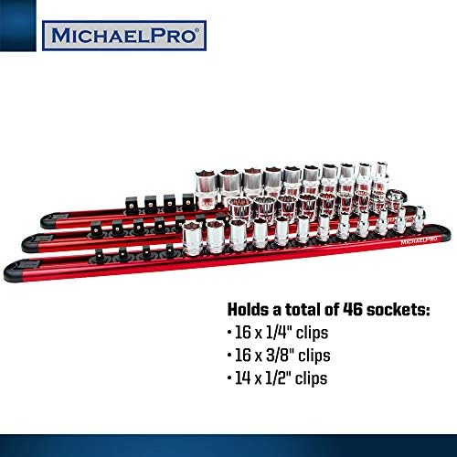 MichaelPro MP014001 3 חלקים מארגן אלומיניום מארגן מסילה-1/4 אינץ ', 3/8 אינץ