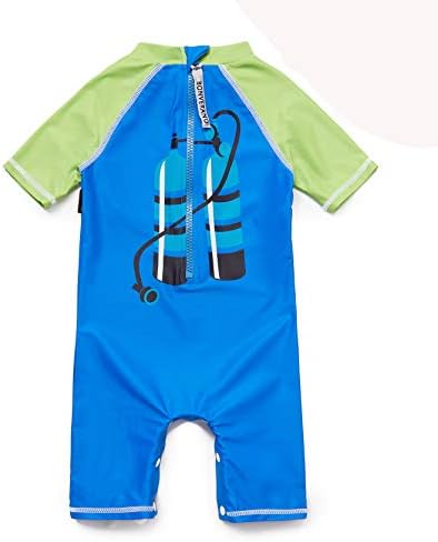 הכל בבגד ים של תינוקות אחד בגד ים מקשה אחת עם שרוול קצר רוכסן סאנבוי תביעה UPF 50+ הגנה מפני שמש