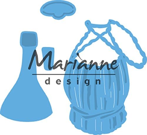 מריאן עיצוב יצירות יצירות של בקבוק היין האיטלקי של טיני, Die, כחול מתכת, 13 x 9.9 x 0.2 סמ
