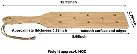 13.2 אינץ '2 יחידות משוט עץ במבוק קטן, משוט דק קל משקל עם חורי זרימת אוויר חלקים