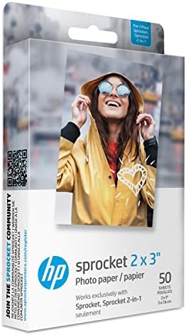 HP Sprocket Portable 2x3 מדפסת תמונות מיידית & Sprocket Portable 2x3 מדפסת תמונות מיידית & Sprocket 2x3 Premium Zink נייר גב