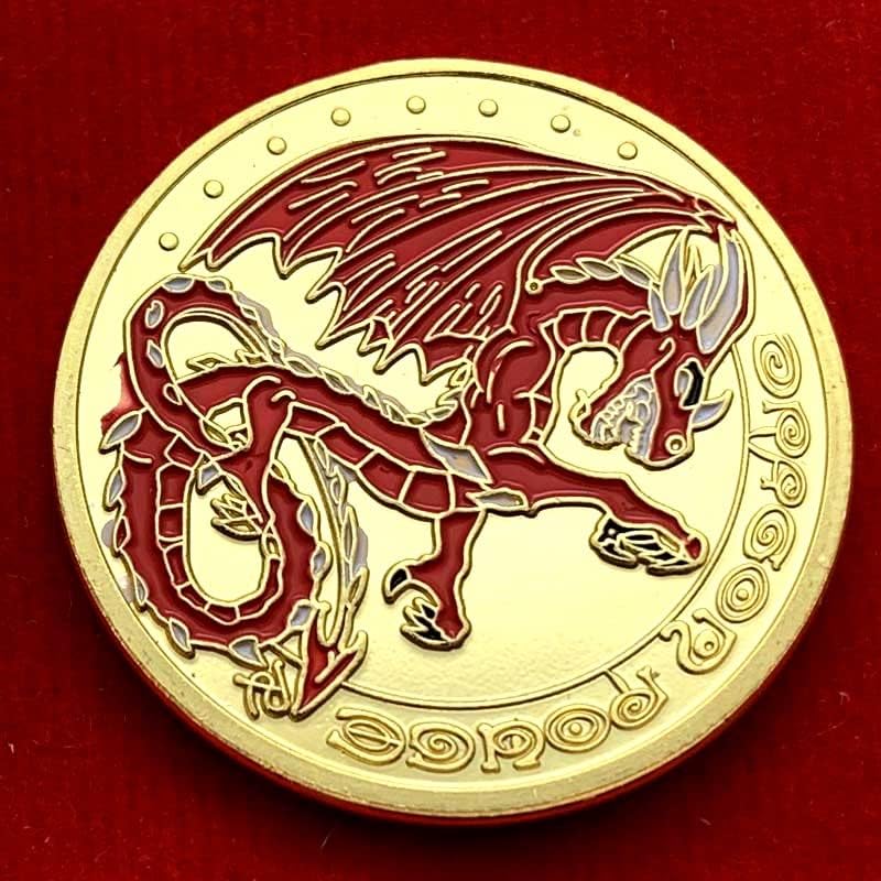 מרוקו עף דרקון סוס זהב-מצופה הנצחה מדליית אוסף מטבע 30 ממ זהב מטבע פיית שיניים מזל מטבע הנצחה מטבע
