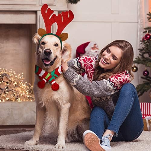 Willbond 3 חבילה כלבי חג המולד קרניים קרניים בגימור סנטה