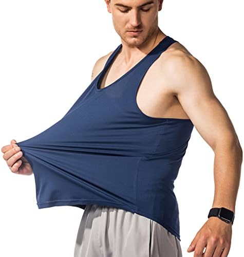 Lavenicole 5 חבילות גופיות שרירים של Y-Back's גברים מגניבים מהיר מגניב רשת מגניבה חולצות אימון ללא שרוולים לאימוני כושר