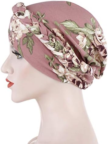 הכימותרפיה כובע נשים של טוויסט קשר בימס מוסלמי אלסטי פרחוני סרטן בארה ' ב מוצק צבע אתני לעטוף טורבן כפת כובע