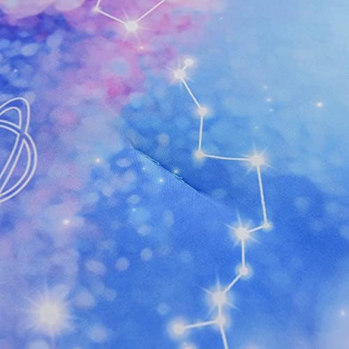 BTARGOT מיקרופייבר קל משקל 6 מערך שמיכה, עניבה של צבע גלקסי כוכבים קבציית מצעי מצעים לבנים בנות נער, סגול כחול תאום