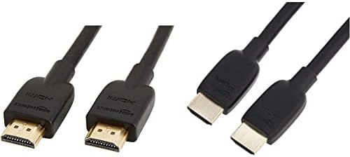 יסודות אמזון במהירות גבוהה 4K HDMI כבל - 10 רגל וכבל HDMI במהירות גבוהה - 3 רגל, שחור