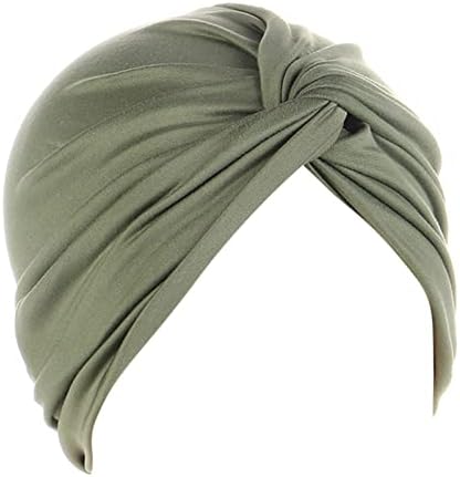 קפלים טורבן כיסוי ראש לנשים מראש קשור כפת כובעי ראש כורכת אלסטי מוצק צבע קשר סרטן בארה ' ב בימס