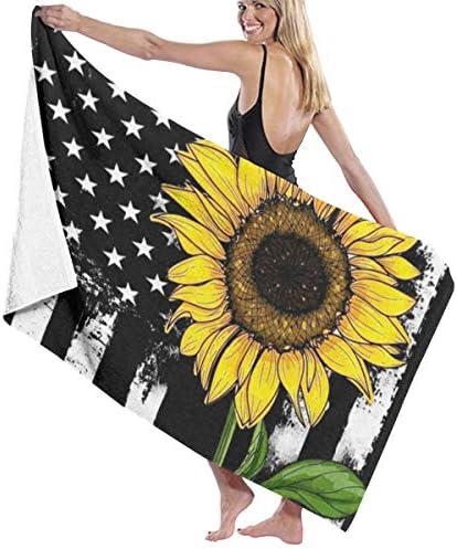 מגבת חוף AUISS חמנית דגל אמריקה דגל אמריקה מגבת רחצה