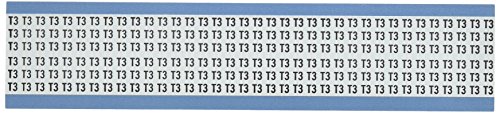 בריידי טום-ט3-פק פוליאסטר מצופה ויניל מבריק בפרופיל נמוך, שחור על לבן, אותיות מוצקות ומספרים כרטיס סמן חוט