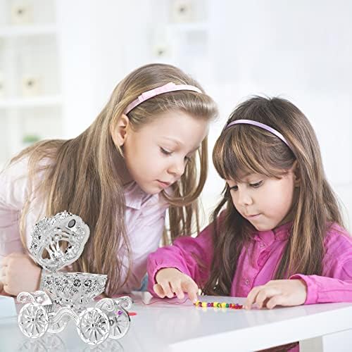 Heycahva cinderella קופסת תכשיטים תכשיטים לבנות - קופסת תכשיטים קריסטל סינדרלה מרכזית מרכזית עיצוב בית מתנה לבנות בגילאי