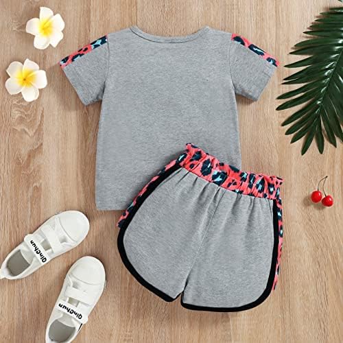 פעוטות בגדי תינוקות נמר חולצת טריקו שרוול קצר מודפס + מכנסיים קצרים 2 יחידות תלבושות קיץ סט בגדים
