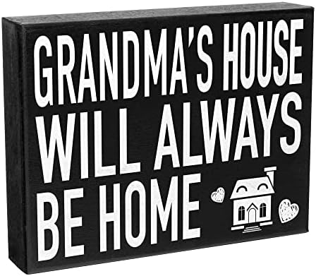 הבית של ג'ניגמס סבתא תמיד יהיה שלט עץ ביתי, מתנה לסבתא, תליית קיר ועיצוב מדף, תוצרת ארהב
