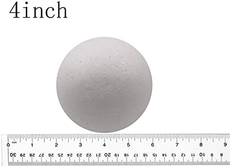 FFCHUANHE 4 אינץ '24 יחידות כדור קצף מלאכה. כדור קלקר לבן חלק, לאספקת אומנויות ומלאכה, פרויקט בית ספר, חתונות, חג הפסחא