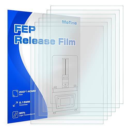 6PCS Fep Film 200x140x0.15 ממ עבור Elegoo Mars 2 Pro, Mars 3, Mars 3 Pro, Anycubic Photon, Photon S, Photon Mono