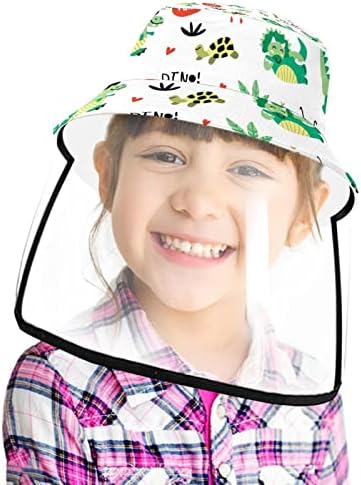 כובע מגן למבוגרים עם מגן פנים, כובע דייג כובע אנטי שמש, צב דינוזאור מצויר ירוק