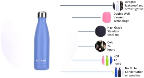 בקבוק מים ספורטיבי חם-צ'יל חם 12 גרם דליפה חסין דליפה ללא הזעה BPA חינם לשימוש חוזר ואקום מבודד נירוסטה בקבוקי מים כפול