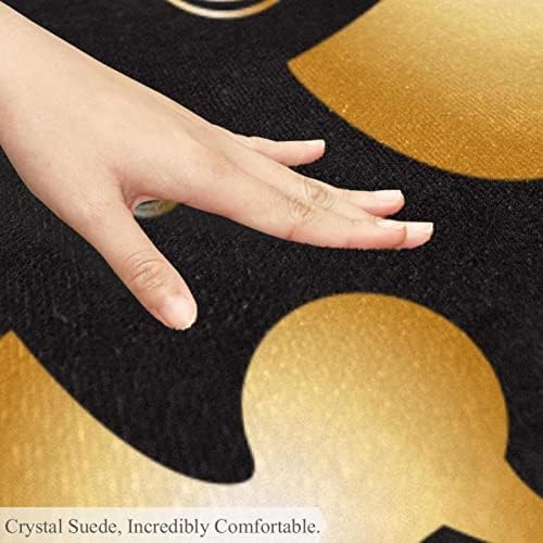 Llnsupply ילדים עגולים שטיח אזור משחק שטיח ברווז זהב חמוד על רקע שחור משתלת כרית שטיח