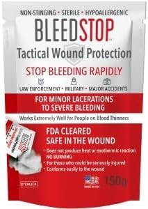 אבקת עזרה ראשונה של Bleedstop לקרישת דם, ערכת טראומה, חולים דקים יותר בדם, בטיחות קמפינג וציוד הישרדות לפצעי