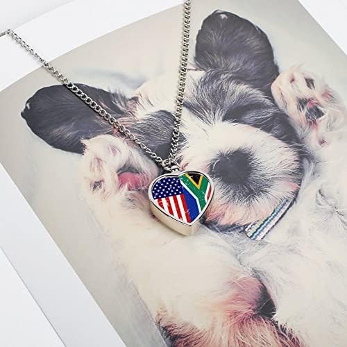 אמריקאי דרום אפריקה דגל לחיות מחמד שריפת גופות תכשיטי כד שרשרת עבור אפר מזכרת תליון עבור חתול כלב דיוקן מתנות