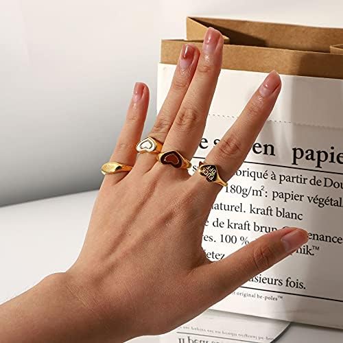 צבעוני בלינג אישית להזדיין לב להקת טבעת השראה אמצע אצבע זנב טבעת טיטניום פלדה היפואלרגנית לערום מגניב מעדן אופנה הכי טוב