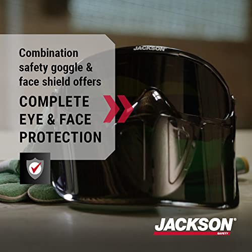 Jackson Safety GPL550 Premium Goggle עם מגן פנים נוגד, ציפוי נגד ערפל, צל 5 עדשת IR, ירוק, 21002 ומתקן דבק עץ, 16 גרם BTL,