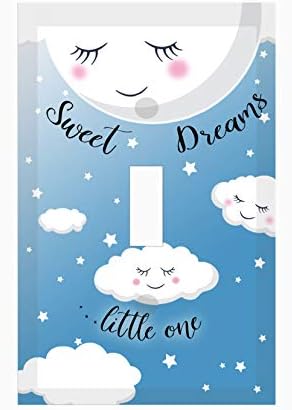 חלום מתוק חדר פעוטון חדר אור מתג צלחת קיר כיסוי דקורטיבי לילדים תפאורה לחדר שינה, ירח וכוכבים, עננים פעוט חדר משחקים