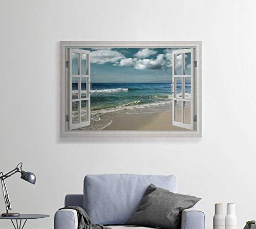 ביצורים גלריה קנבס קיר קיר קיר ציורי בית והדפסים יצירות אמנות מעונן אוקיינוס ​​חוף שמיים גלאם חלון רומנטי נוף קישוטים