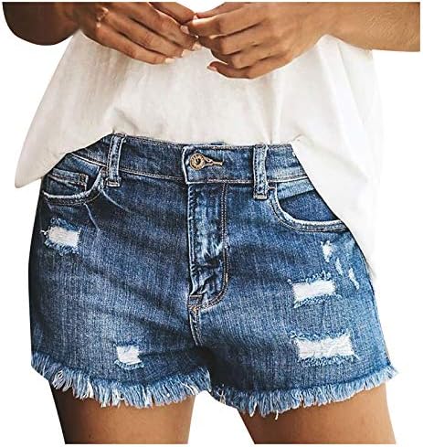 מכנסיים קצרים של נשים אמצע עלייה מכנסיים קצרים מכנסי קיץ מכנסי קיץ ג'ינס סקסי מותניים גבוה