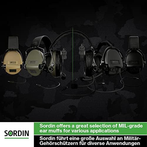 Sordin Supreme Mil Aux מגני אוזניים פעילים - לכוחות צבאיים ומיוחדים - ערכות להקת צוואר וקצף - אוזניים