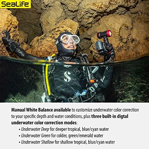 Sealife Micro 3.0 Pro 3000 מצלמה ותת אור מתחת למים מוגדרים לצילום ווידאו, הגדרה קלה, העברה אלחוטית, כוללת מארז נסיעות דרקון