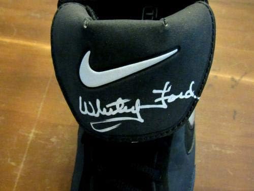 Whitey Ford 1961 WSC Yankees HOF חתום Auto מהדורה מוגבלת Nike Cleat נעליים JSA - סוליות MLB עם חתימה