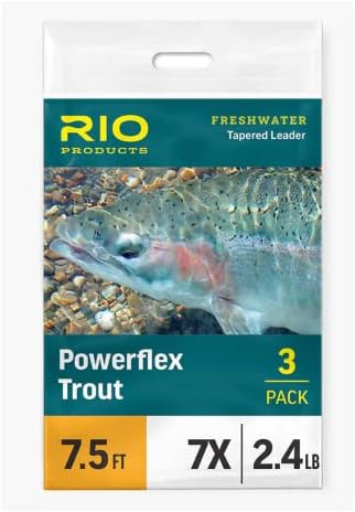 Rio Powerflex פורל מנהיגי דיג זבובים, 7.5 רגל - 6 חבילה