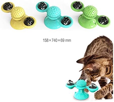 Zumzup טחנת רוח חתול צעצועים אינטראקטיביים לחתולים מקורה עם צעצוע חתול אינטראקטיבי של Catnip פטיפון עם כוס