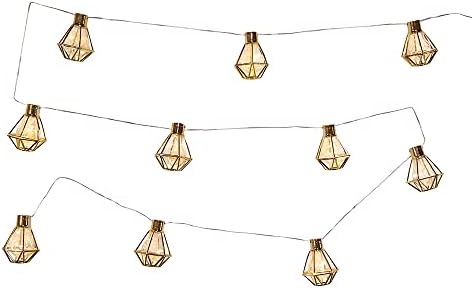 קורט ס. אדלר קורט אדלר נורת כלוב זהב 10 חלקים ו -50 פיות לבנות חמות LED חידוש סט אור, מולטי