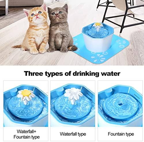 מזרקת מי חתולים באלגיות, 54 גרם/1.6 ליטר מזרקת מים לחתולים אוטומטית קערת שתיית חיות מחמד חשמלית עם מזרקת מים מחמד כרית, לחתולים,