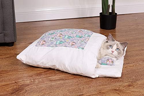 חתול מיטת שינה,פרימיום יפני חתול מיטת חם שק שינה, חיות מחמד כלב חתול מיטה נשלף לחיות מחמד מחצלת חורף חיות מחמד מיטת