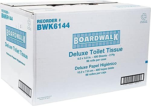 Boardwalk 6144 רקמת אסלה דו-שכבתית לבנה 4 x 3 גיליון 400 גיליונות/גליל 96 גלילים/קרטון