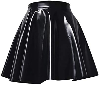 מנהונג צבע מיני חצאית חצאית אופנה קפלים עור מבריק נשים חצאית חצאית נשים חצאית חליפת גודל 16
