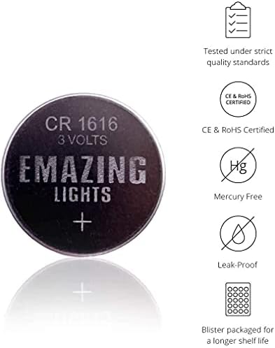 Emazinglights Cr1616 סוללות 3 וולט תא מטבע ליתיום 3V סוללת כפתור