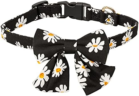 צווארון כלבים של עניבת פרפר גיאפט עם סיילור קשת גדולה חיננית פרחונית פרחית קשת אביב אביב אבזם מהיר אבזם חיננית-שחור-שחור