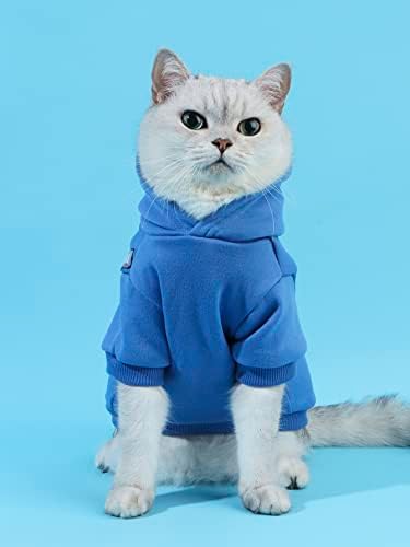 קוויני קריקטורה דוב חתול הסווטשרט לנשימה נמתח כלב חולצה חתול חולצות כלב קטן בינוני גדול כלב גור חתלתול כחול מ