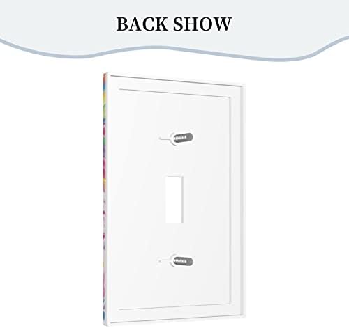 קשת צבעונית חד קרן 1 מכסה מתג תאורה של כנופיה כיסוי לוח קיר יחיד לוחית קיר דקורטיבית לוחית מתג חשמלית לחדר אמבטיה תפאורה ביתית