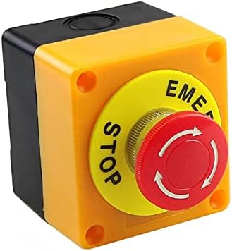 NYCR 1PCS מעטפת סמן אדום לחצן כפתור מתג DPST פטריות מתג עצירה חירום מתג AC 660V 10A NO+NC LAY37-11ZS