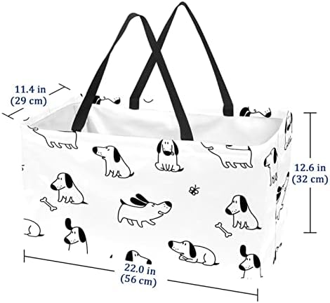 סל קניות לשימוש חוזר גורים כלבים חמודים גורים ניידים מתקפלים שקיות מכולת פיקניק תיק קניות סל כביסה