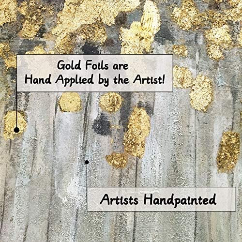 SD ריקוד רך תקציר עץ קיר קיר קיר: יער זהב מופשט מופשט מצויר ביד ציור ציור תמונה על בד לסלון